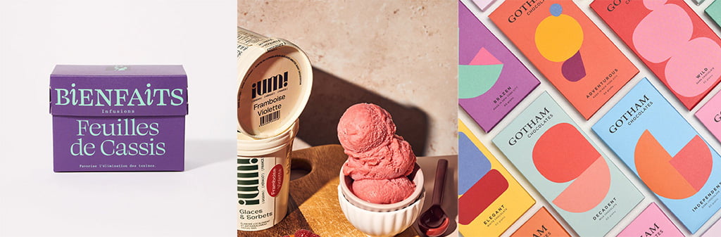 étiquettes alimentaires brutalistes